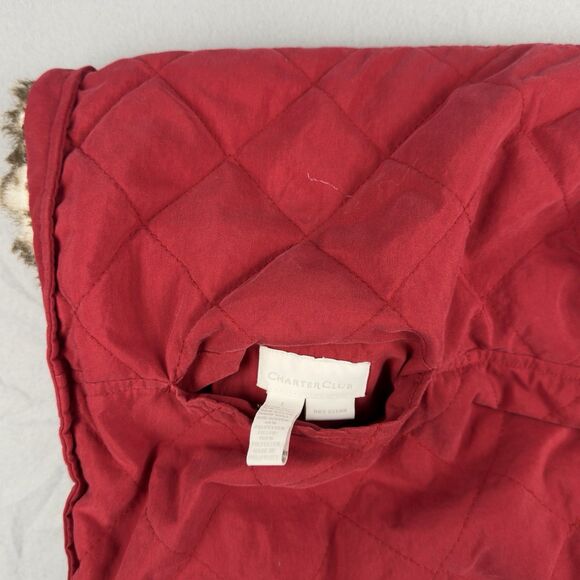 Reversible Womens Vest Lg Red Quilted & Faux Fur Full Zip by Charter Club - Picture 12 of 16